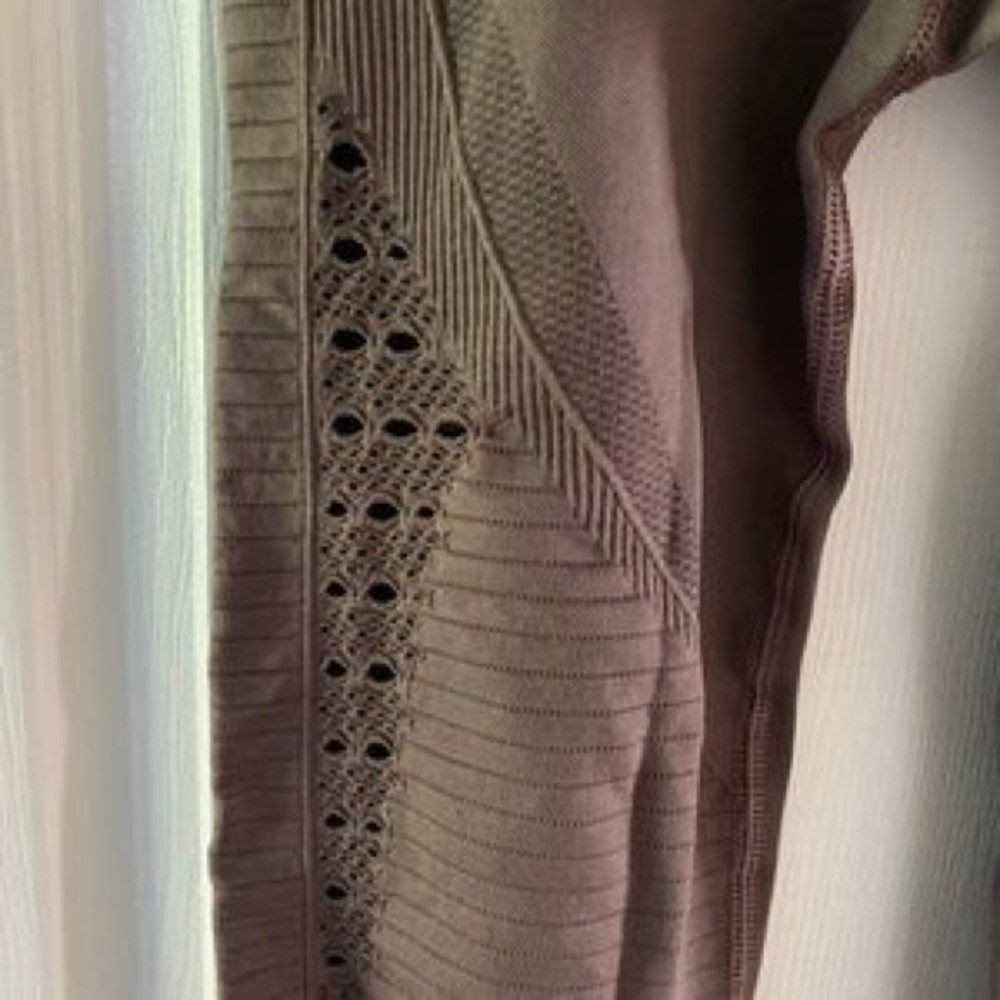 Gymshark Brown High-Waist Leggings with Lace Ankles - Picture 7 of 9